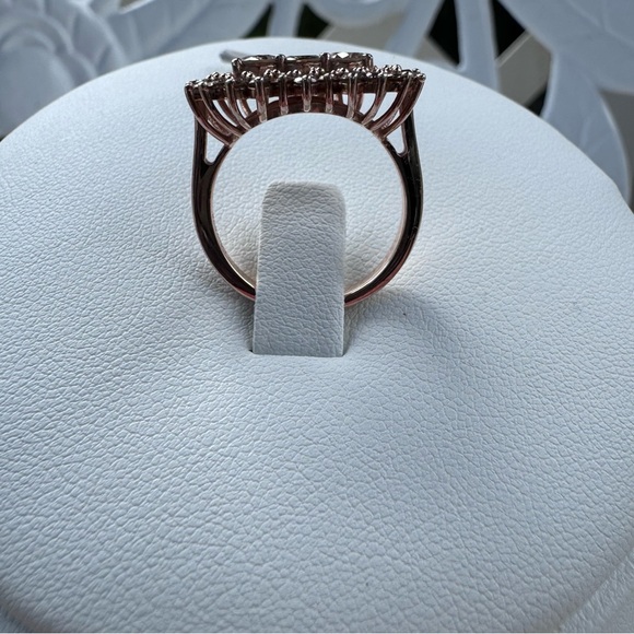 1.5 TKW Champagne Diamond ring size 7 rose gold over sterling silver - Picture 3 of 5
